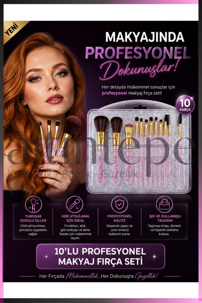 Altıntepeshop 12'li Makeup Brush Profesyonel Makyaj Fırça Seti