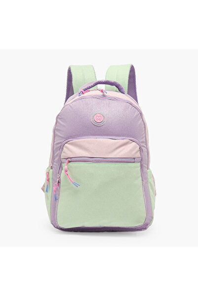 Marshmallow Colourblock Backpack for Girls 8-13 Years with Padded Shoulder St...