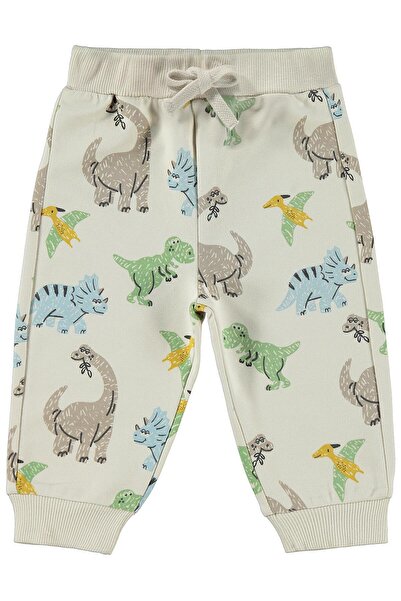 Civil Baby Dinosaur Printed 6-18 Months Sweatpants - Beige