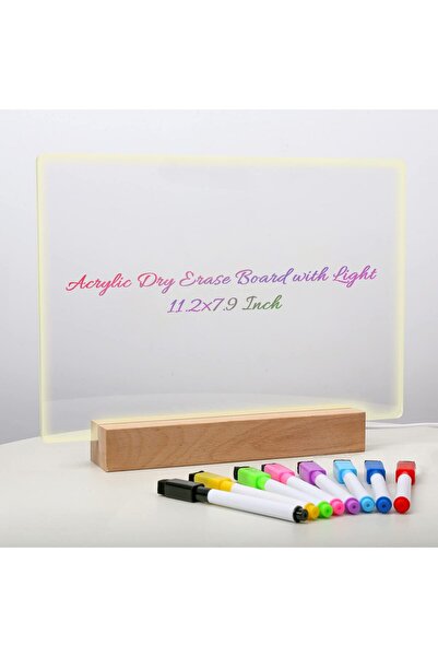 Vivendo Panou luminos acrilic tip tabla de notite transparenta cu baza din le...