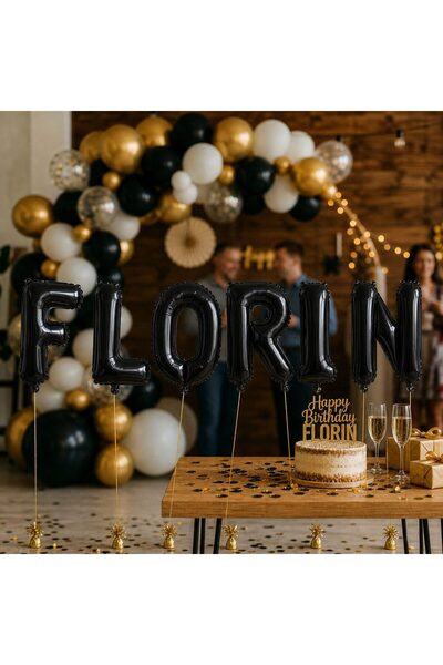 Flippy Baloane Folie Metalizate, Flippy, Set FLORIN, Heliu sau Aer, Pai inclu...