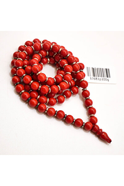 Generic Laser Coral Rosary 99 Beads 5mm Red Prayer Beads with Silver Spacers ...