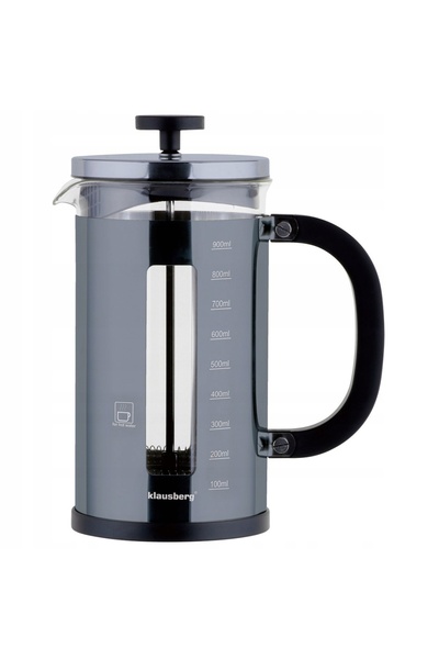 Klausberg Storcator cu piston pentru cafea, ceai, plante aromatice 1000ml Oțe...