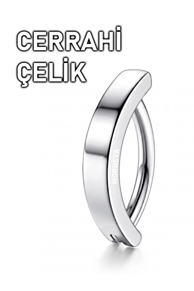 MORNEVA Cerrahi Çelik Klipsli Taşsız Yarım Halka Minimal Göbek Belly Piercing...