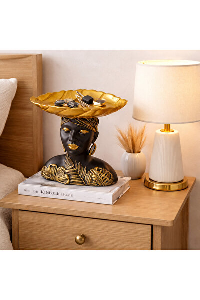 Vivendo Suport decorativ tip tava cu statueta feminina – rasina – 9.5 x 12 x ...