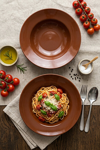 Keramika Delta Pasta Plate 2 Pieces 26cm Brown
