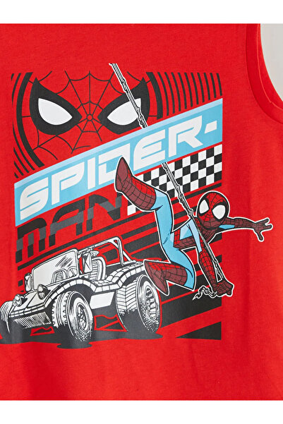 LC Waikiki Red Crew Neck Spider-Man Licensed Boys' Tank Top