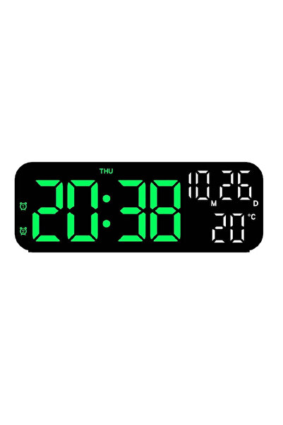 Vivendo Ceas digital de perete cu afisaj LED, afisare temperatura si data, mo...