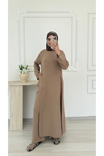 salisburys Molly Nelly Women's Slit Tunic Muslin Pants Set