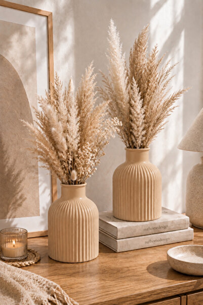 rufhomedesign Nordic Style Decorative 2-Piece Vase 11cm Modern Bohemian Livin...