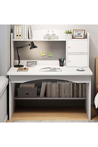 HI-FINE 100cm All-in-One Computer Desk with Hutch Bookshelf, Multi Storage Dr...