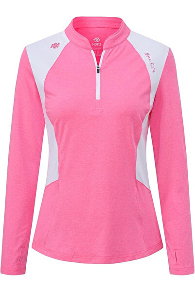MOFIZ Tricou sport cu mânecă lungă dama, respirabil, MoFiz, roz