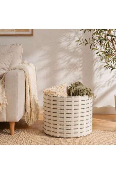 PAN HOME Meadow Cotton Storage Basket 30x30cm - Natural