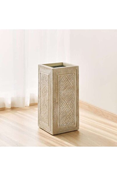 PAN HOME Avia Polyresin Rectangle Planter 26x26x52cm - Beige