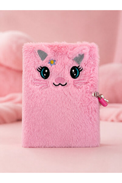 NRCN Locked Memory Book with 3D Figures, Plush Daily Memory Notebook, A5 Lined