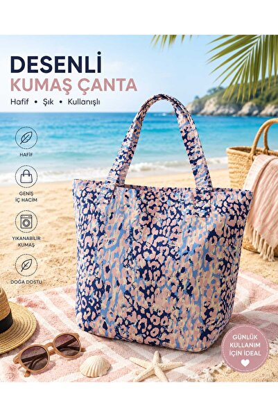 AZERÇANTA Canvas Plaj Çantası Geniş İç Hacim Günlük Ve Plaj İçin Uygundur