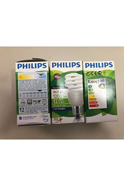 Philips 3 ADET 20W =88W 1200 LÜMEN 6500 KELVİN BEYAZ TASARRUFLU LAMBA XS SMAL...