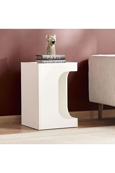 PAN HOME Amico Cat Wooden End Table Pet Furniture Melamine - White