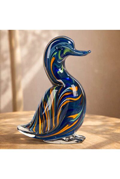 PAN HOME Daffy Glass Duck Decor Figurine 13.5x8.5x19.5cm - Multicolour