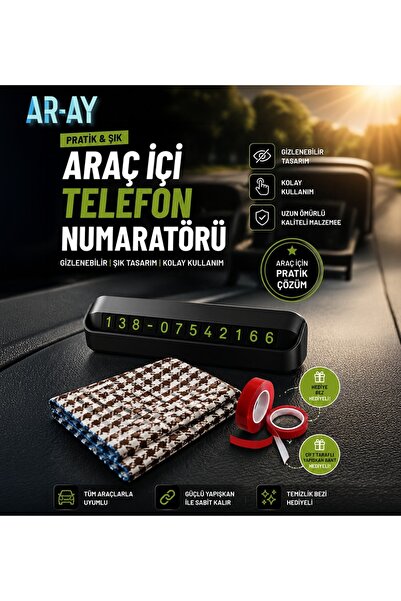 AR-AY Car Phone Number Concealer, Hidden Parking Phone Number + Microfiber Cl...