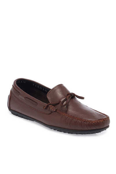 Tergan Kahverengi Hakiki Deri Erkek Loafer - E26I1AY57711-A42