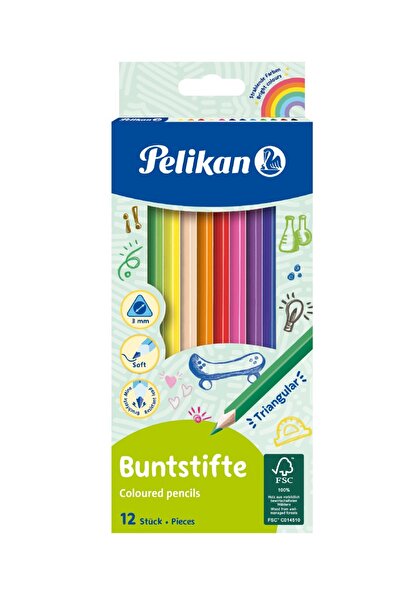 Herlitz Set 12 creioane colorate triunghiulare,