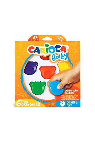 carioca Set 6 creioane colorate cerate, Carioca, Baby Teddy