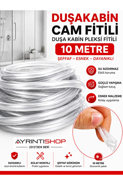 AYRINTISHOP Bella Mika Duşakabin Cam Fitili Pleksi Sıkıştırma Kama Fitili Şef...