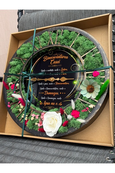OEM Ceas cu licheni , diametru 40 cm, Binecuvântarea Casei
