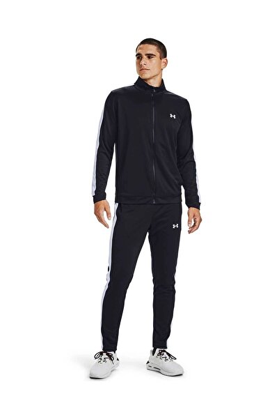 Under Armour طقم بدلة رياضية رجالي ضيق الساق بسحاب من ريفال 1357139-001 أسود