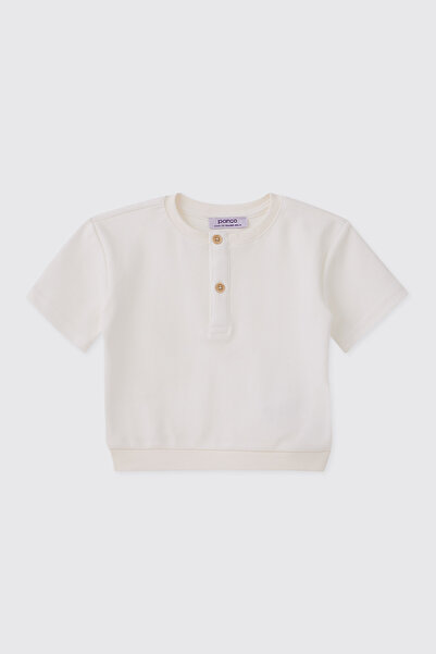 Panço Baby Boy Short Sleeve Ecru T-Shirt
