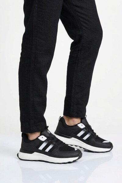 AYAKMOD Black-White Mesh Lightweight Flexible Men's Sports Shoes 26110 m
