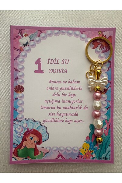 İ&DBABY 72 Adet Kişiye Özel Deniz Kızı Temalı İnci Boncuklu Fiyonklu Hediyeli...
