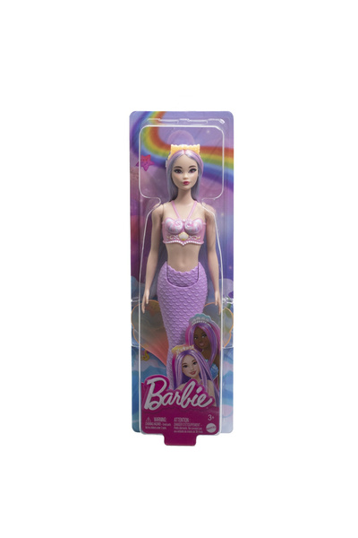 mattel Barbie dreamtopia papusa sirena cu par mov si coada mov