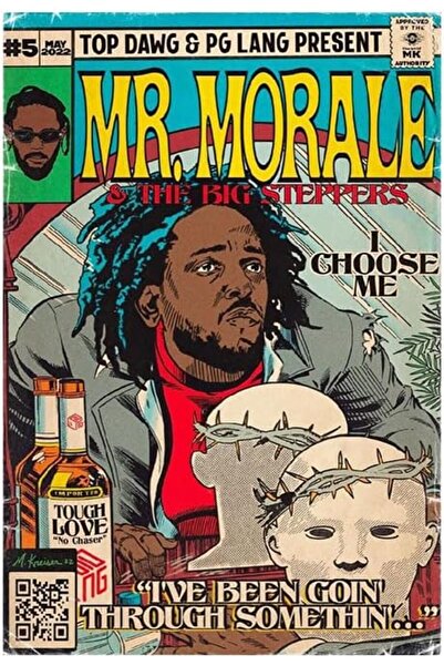 ESSESORIES ملصق موسيقي للكوندريك لامار من ماركة Mr. Morale Big Steppers، ديكو...