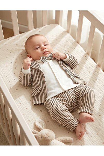 MiniKids Costumas elegant bebe, Marcus, cu bej