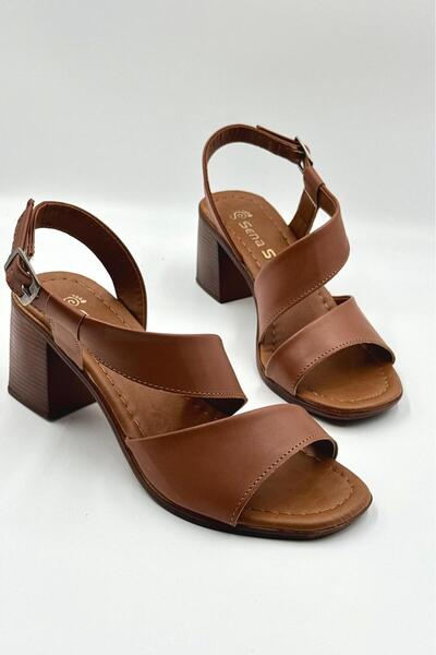 DefHeel'e Side Band Detailed Thick Heeled Shoes Women's Sandals
