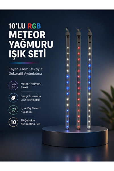 Epilons Decorative Rgb Led Light Bar Set with 10 Pieces of Sticks with Shooti...