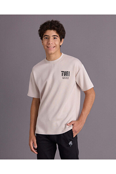 REDTAG Senior Boys White Printed T-Shirt