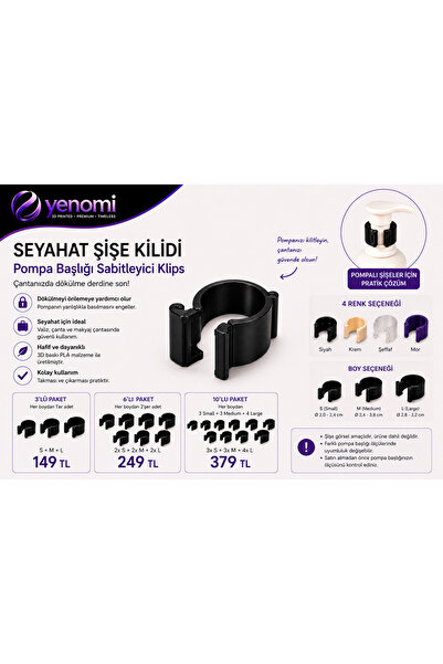 Seyahat Şişe Kilidi 3'lü Set ( S | M | L)