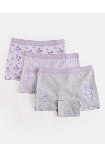 REDTAG Girls Assorted Kuromi 3 Piece Boxer Pack