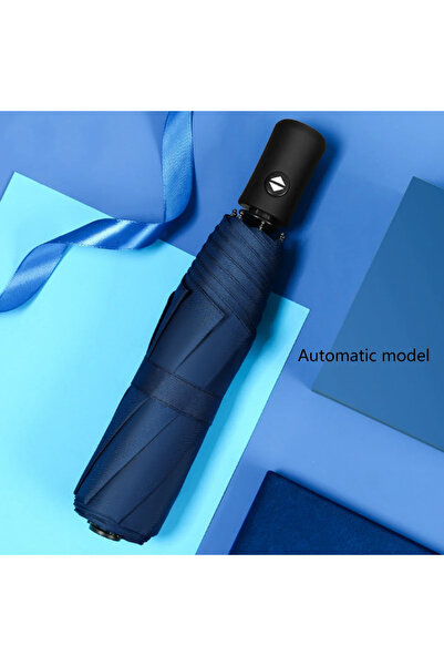 Choice1 مظلة سفر كبيرة أنيقة مقاومة للرياح ومضادة للماء بتصميم 8K Blue-1pcs، ...