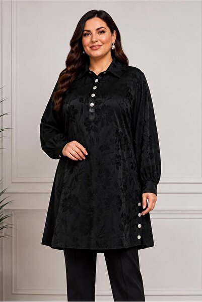 Alvina Patterned Satin Jacquard Tunic 20999