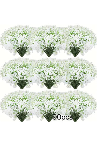 Choice WHITE 90pcs Real Touch Baby's Breath Artificial Flowers - Oxidation Re...