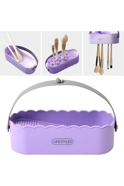 Arabest Makeup Brush Cleaning Tool, with Drying Holder Mat, 3 in 1 Multifunct...