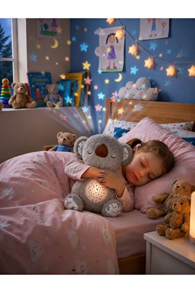 hanpak Projeksiyonlu Uyku Arkadaşı Peluş Koala | Yıldız ve Ay Yansıtmalı Gece...