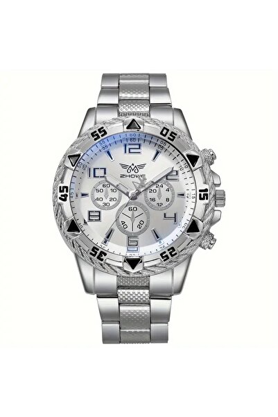 choice2 No sliver white 1Pcs Men's Watch,Large Dial Fashion Quartz Business W...