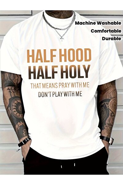 NOURAM Men'S Casual T-Shirt | "Half Hat Half Day Prayer Don't Play I Don't" P...