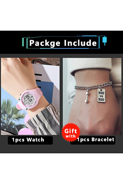 Choice Pink set NEW 3D Cat-ear Kids Watch Sports Electronic Watches for Girls...