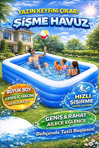 St Morritz POBO 305X175X50cm Şişme Havuz 3 Katmanlı Yazlık Bahçe Havuzu Dikdö...